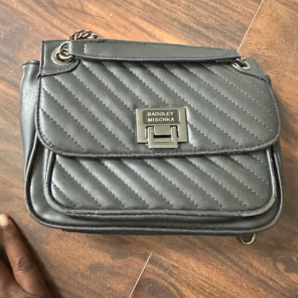 Badgley Mischka Black Quilted Crossbody Bag